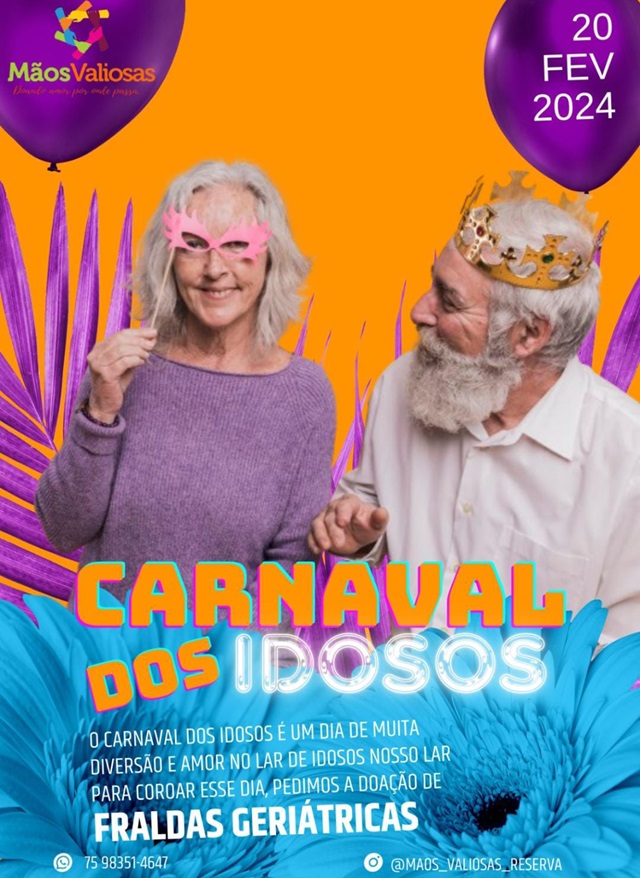 Carnaval dos Idosos - projeto mãos valiosas - arrecadação de fraldas2