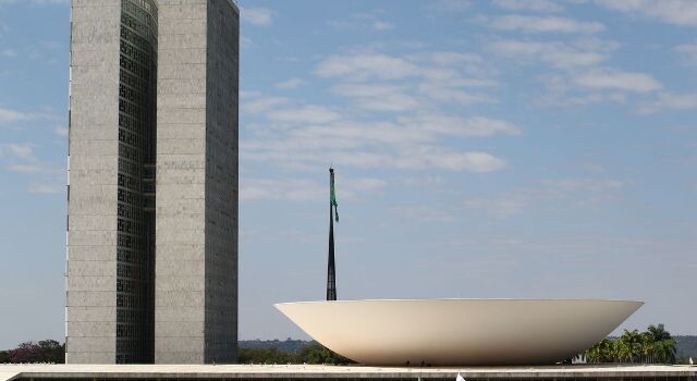 Palácio do Congresso Nacional na Esplanada dos Ministérios em Brasília