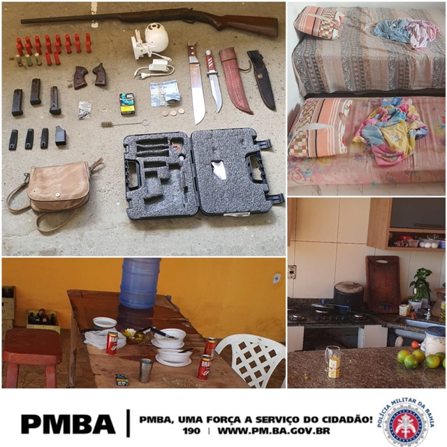 PM apreende armas e materiais ilícitos em Feira de Santana de policial militar que fugiu de Batalhão