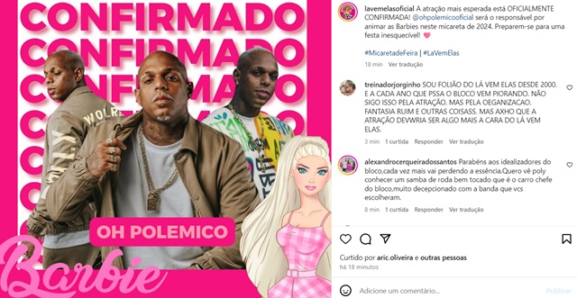 Lá Vem Elas confirma O Polêmico como atração do bloco na Micareta 2024