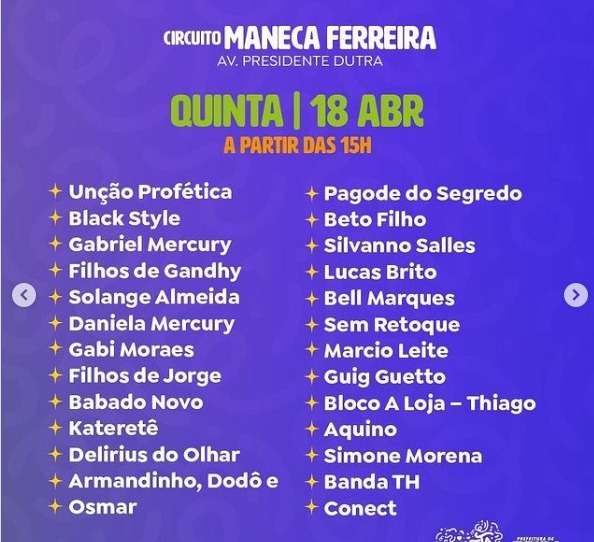 Atrações da Micareta de Feira