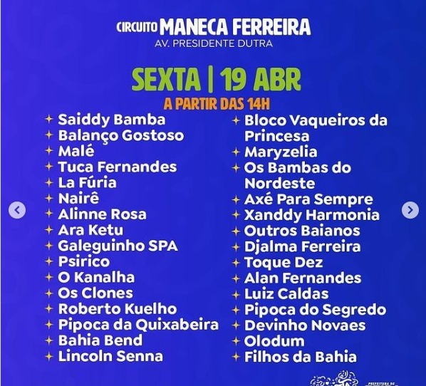 Atrações da Micareta de Feira