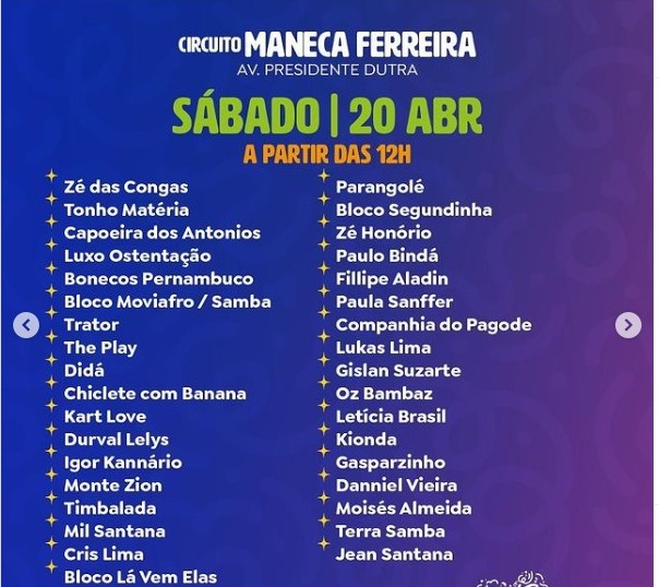 Atrações da Micareta de Feira