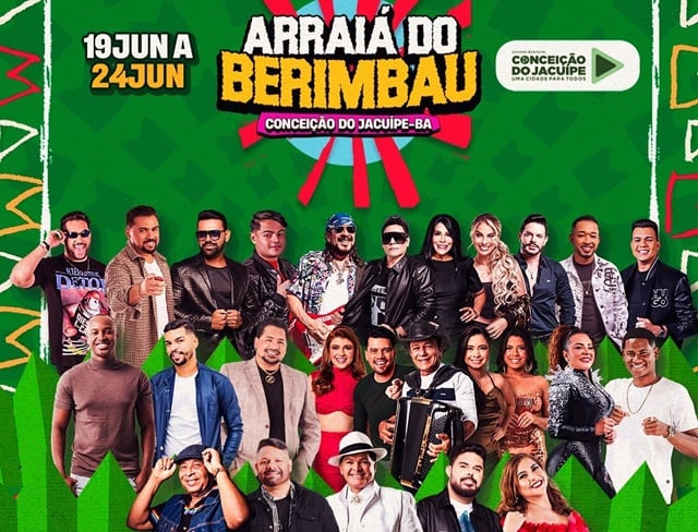 Grade completa do Arraiá do Berimbau 2024.