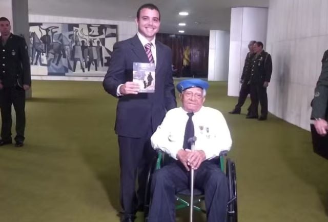 Eurypedes Pamplona e João Paulo Pinheiro Lima Primeiro, autor do livro "Tiro, Guerra e Mito"