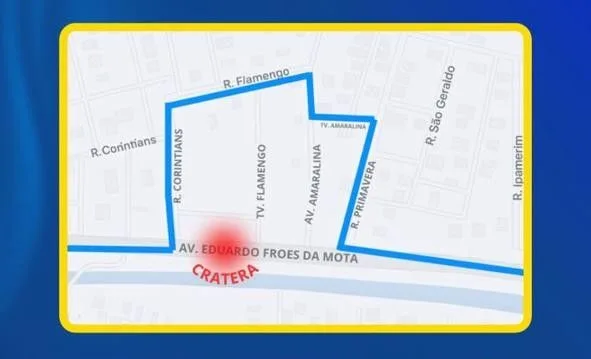 Comerciantes relatam prejuízos por conta de cratera no Anel de Contorno; obras não tem prazo para acabar