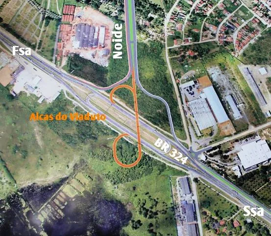 Alça de acesso do viaduto da BR-324 à Avenida Nóide Cerqueira 