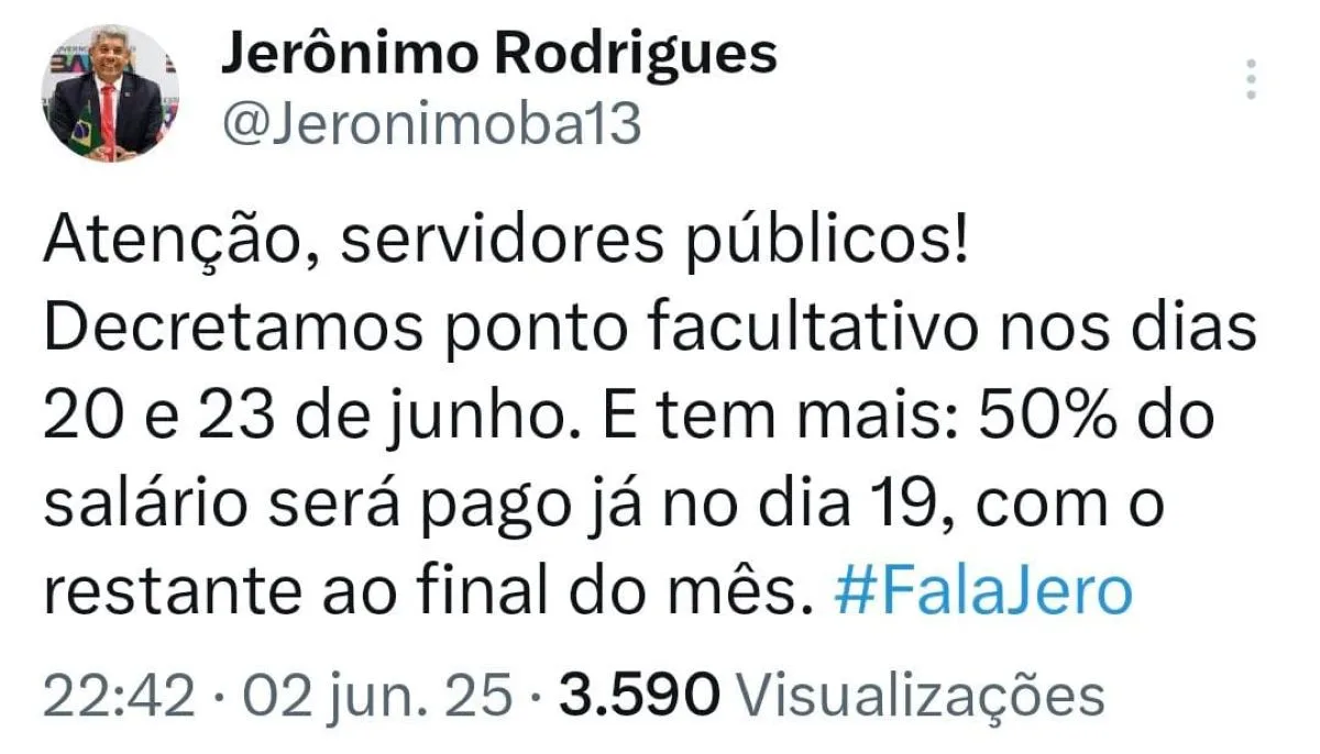 Ponto Facultativo dos Servidores Estaduais