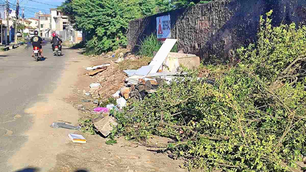 Descarte irregular de lixo na Rua São Roque no Parque Getúlio Vargas