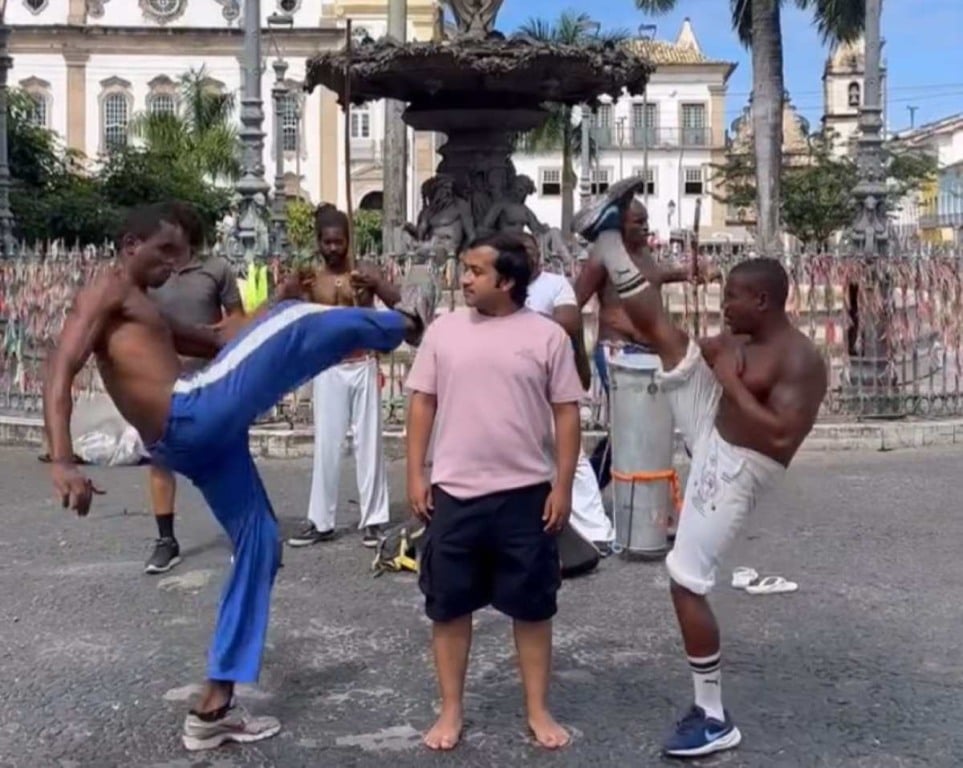 Abudulla em uma roda de Capoeira em Salvador