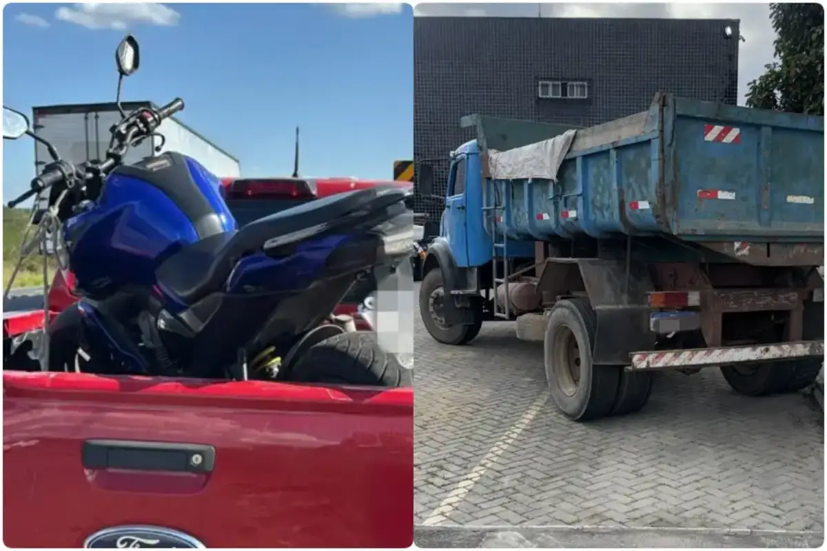 Polícia recupera motocicleta de entregador e caminhão furtado em Feira de Santana