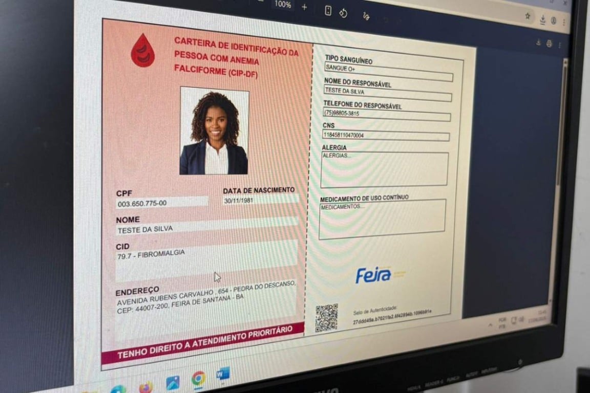 Carteirinha para pessoas com Anemia Falciforme