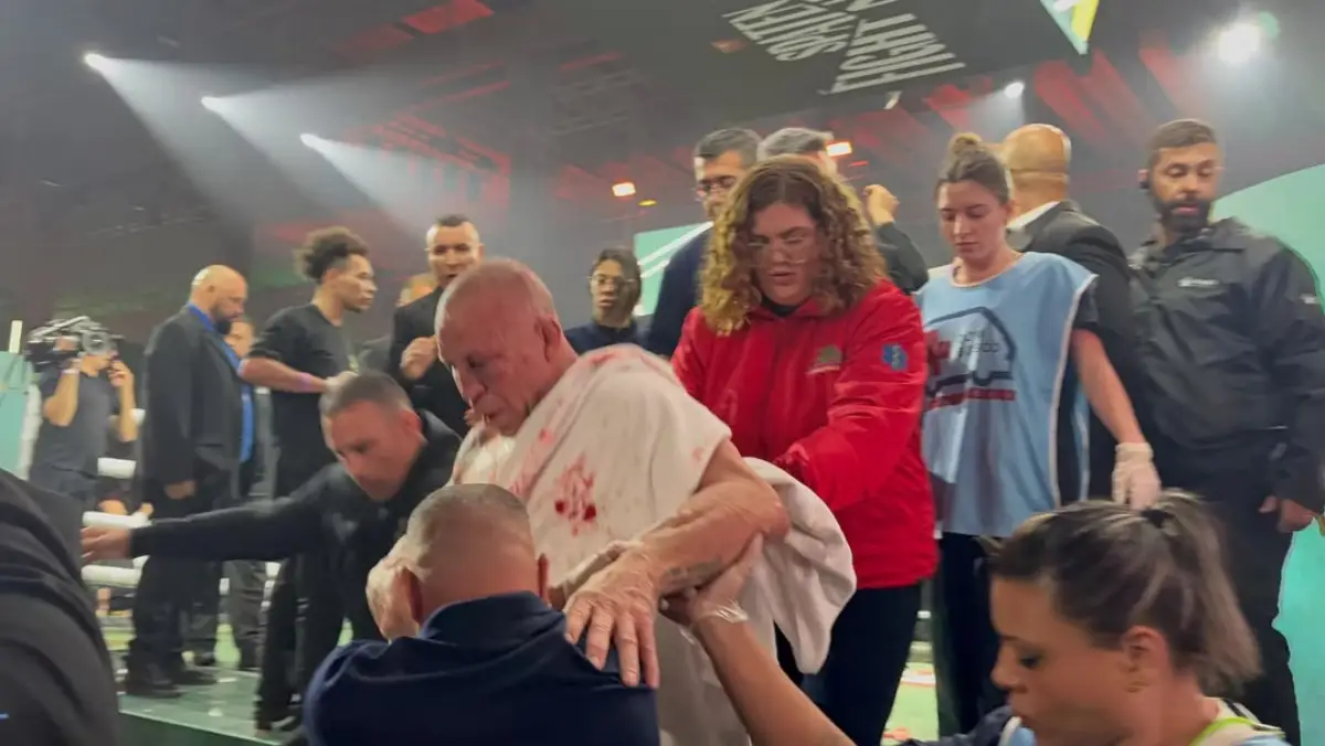 Duelo entre Popó e Wanderlei termina em pancadaria e desclassificação no Spaten Fight Night 2025