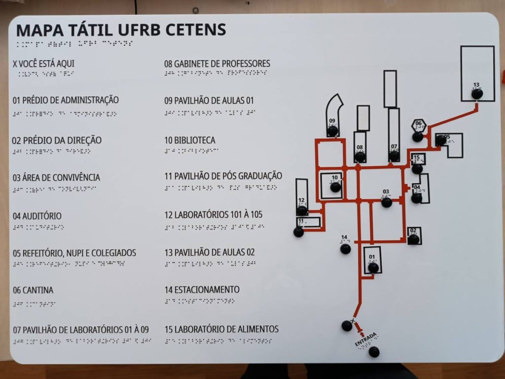 Mapa Tátil Sonoro criado por estudantes da UFRB será apresentado em Congresso Nacional de Tecnologia Assistiva