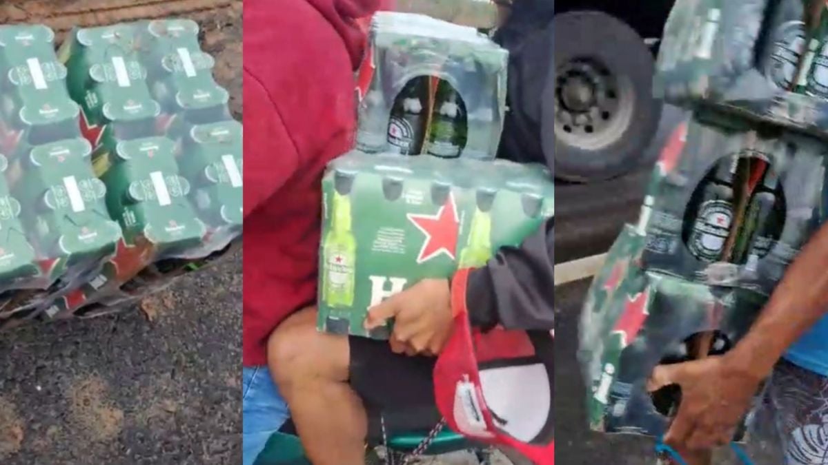 Carga de cerveja saqueada na BR-116
