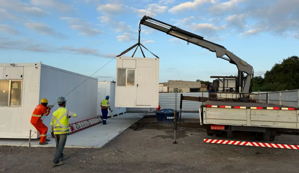 canteiro de obras da duplicação do Anel de Contorno