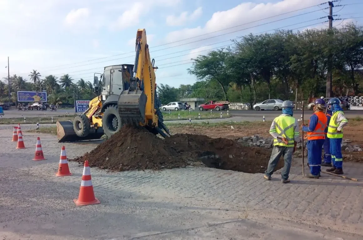 canteiro de obras da duplicação do Anel de Contorno