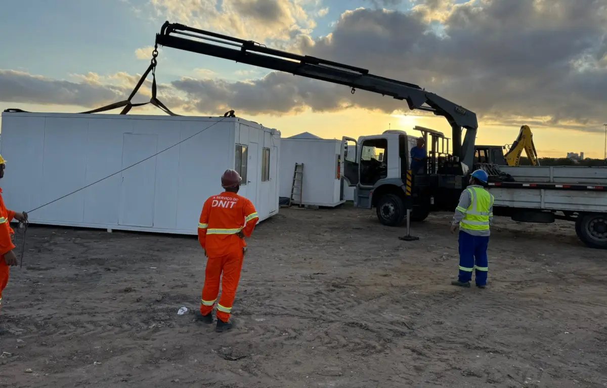 canteiro de obras da duplicação do Anel de Contorno