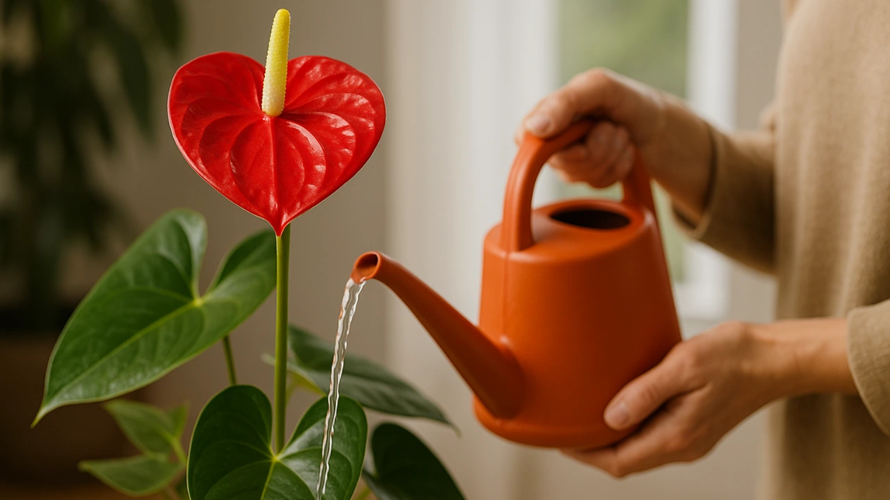 Antúrio o segredo da rega certa que garante flores vermelhas intensas o ano todo