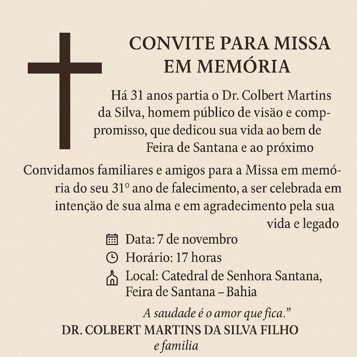 convite missa colbert