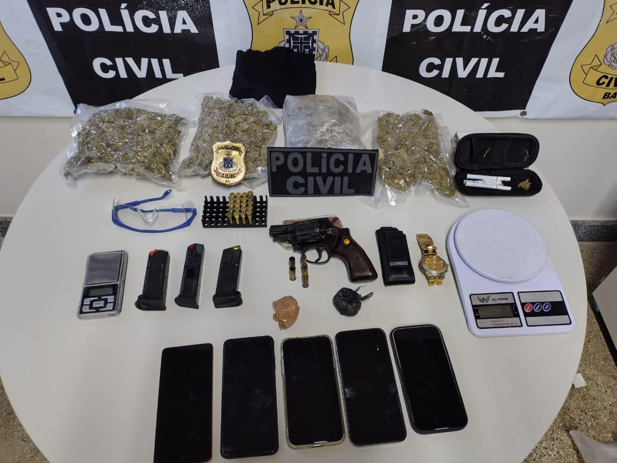 material apreendido pela polícia