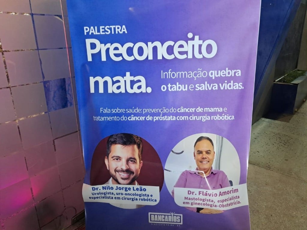Sindicato dos Bancários realiza palestra sobre prevenção do câncer e cirurgia robótica em Feira de Santana