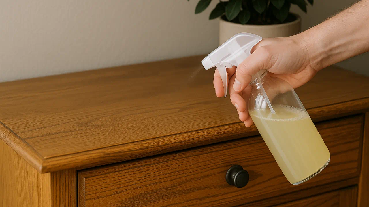 Como devolver o brilho natural dos móveis de madeira com um spray caseiro