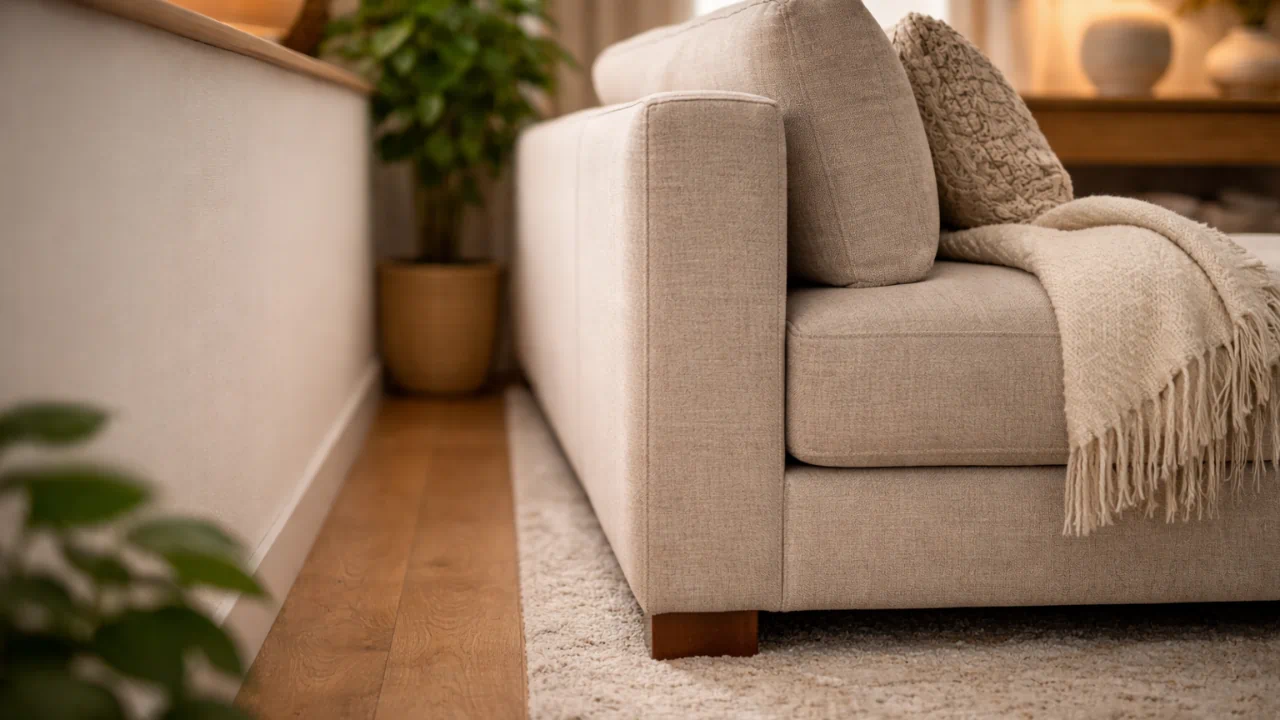 Reposicionar móveis encostados demais melhora a circulação de energia e o bem-estar