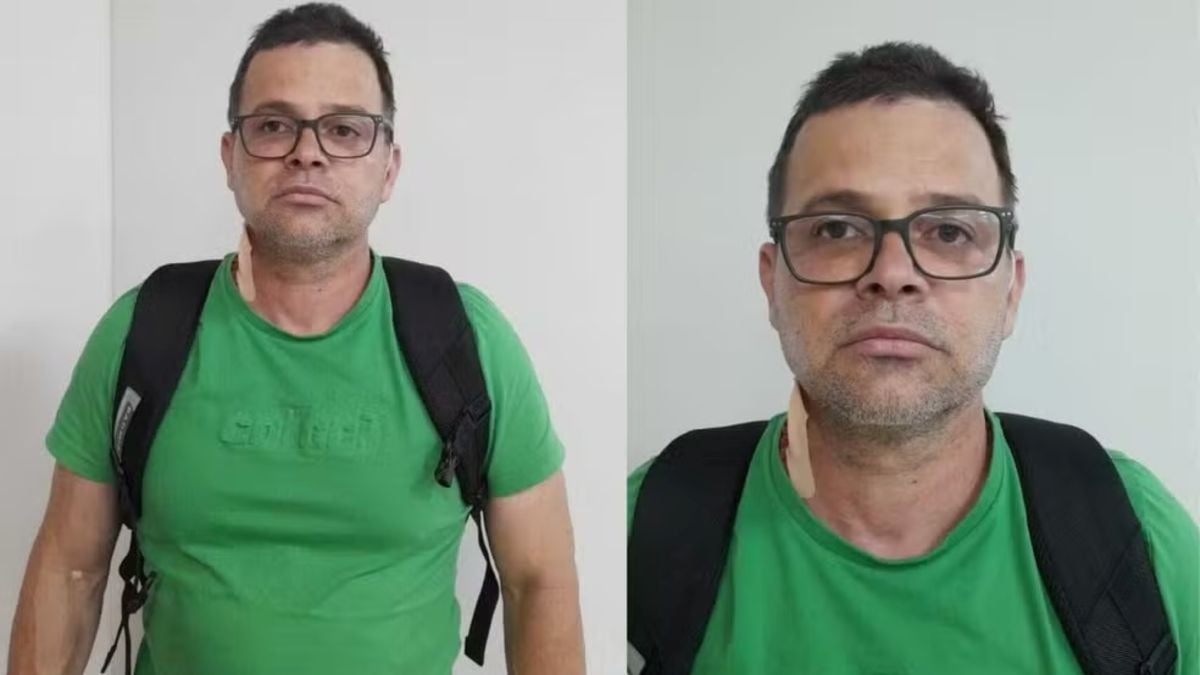 Silvinei pouco depois de ser preso no Aeroporto Internacional Silvio Pettirossi, em Assunção, no Paraguai
