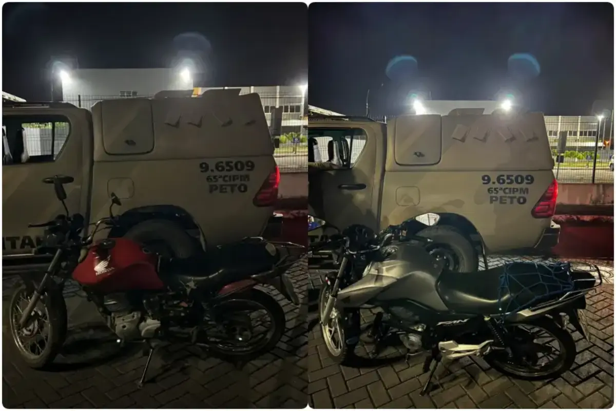 PM recupera duas motocicletas roubadas após perseguição policial em Feira de Santana