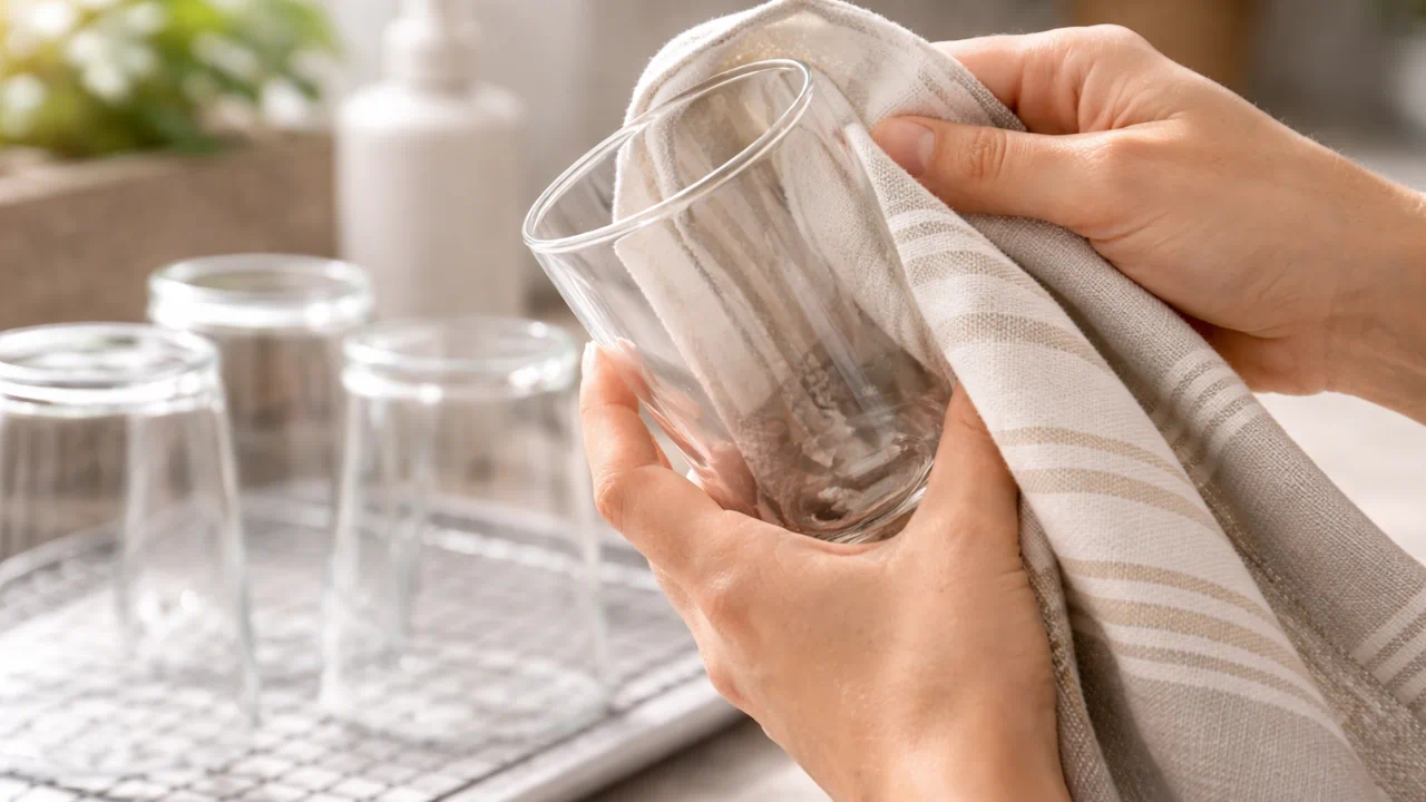 3 erros ao secar copos que causam cheiro estranho depois