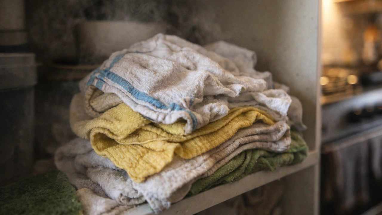 4 falhas ao guardar panos úmidos que causam mau cheiro constante