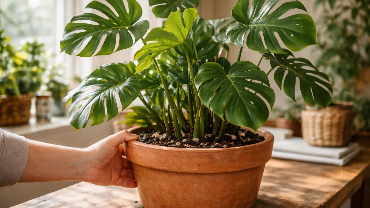 Monstera quando girar o vaso para crescimento equilibrado