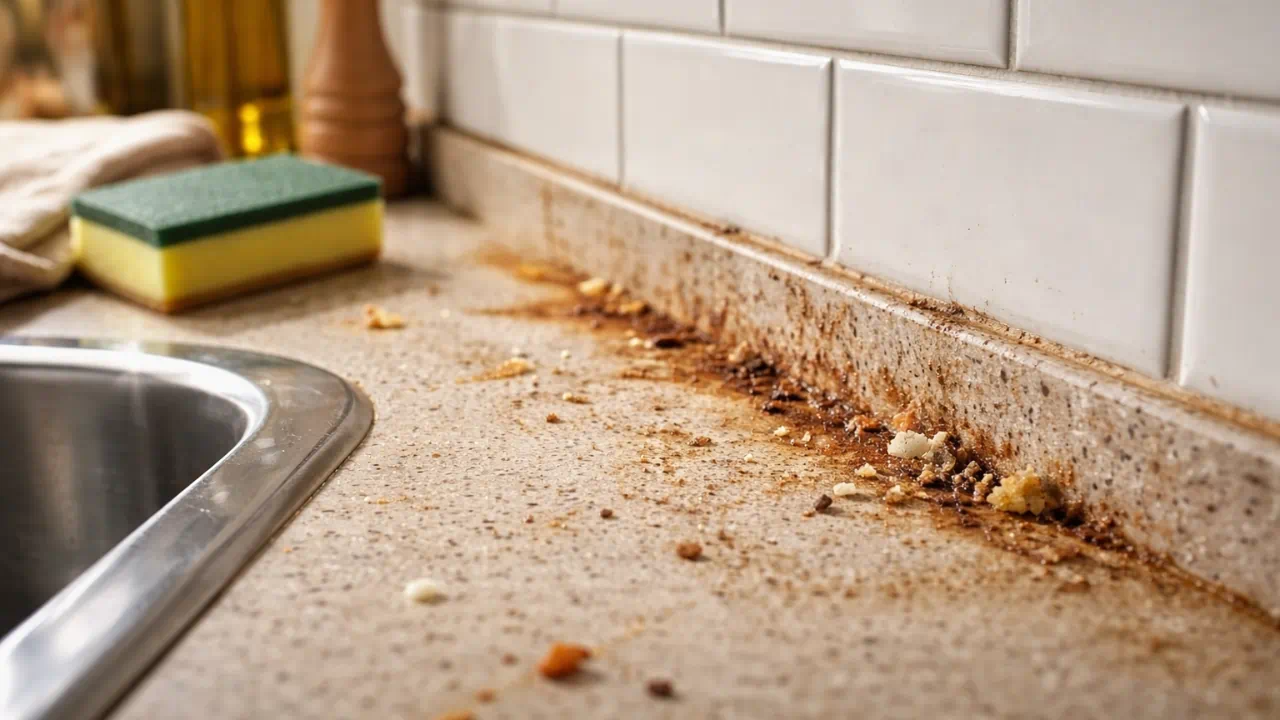 Muita gente limpa o balcão só por cima e ignora o ponto que mais junta sujeira