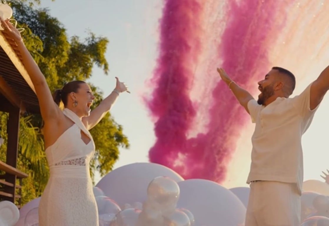 Bell Marques se emociona no chá de revelação da terceira neta