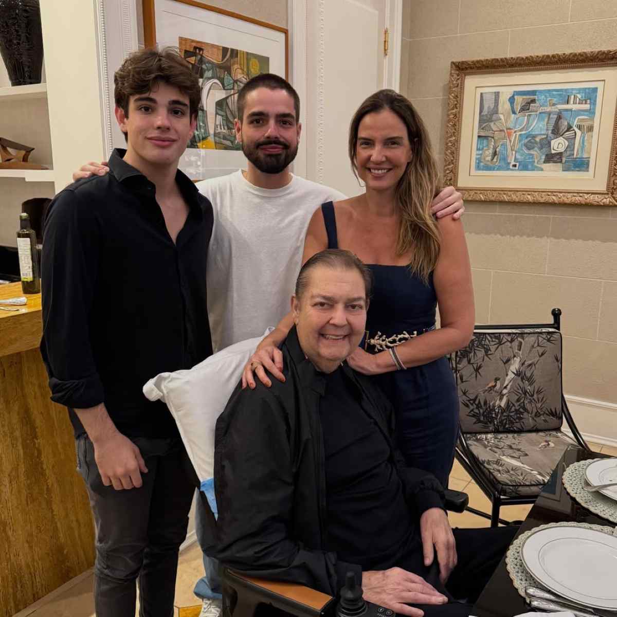 Faustão, Rodrigo Silva, João Silva e Luciana Cardoso