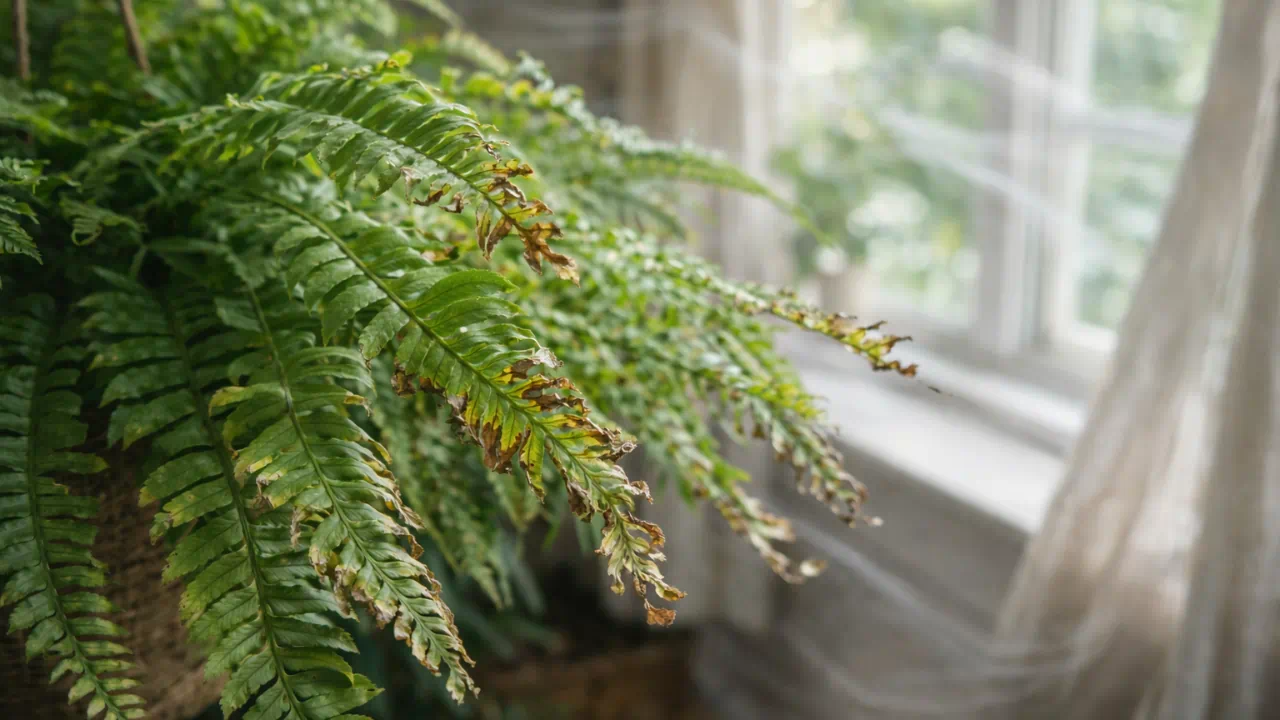 O vento constante destrói aos poucos as folhas da samambaia-havaiana sem levantar suspeita