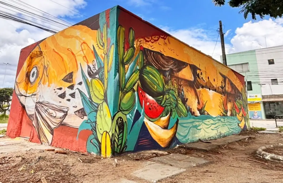 Painel sobre feirantes de Feira