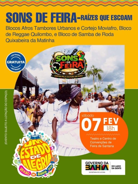 Projeto Sons de Feira será lançado neste sábado (7) no Centro de Convenções de Feira de Santana