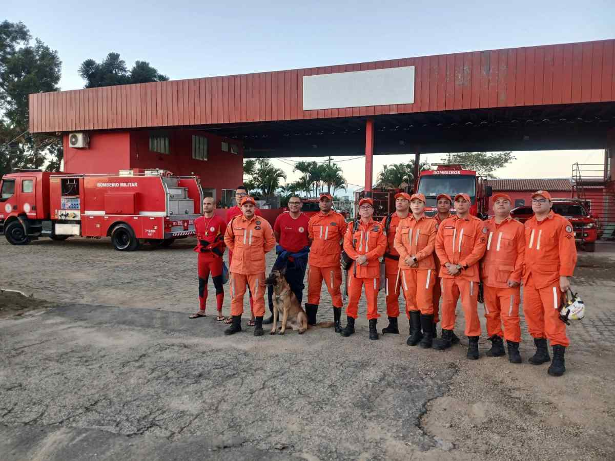 Cão farejador do CBMBA reforça buscas por mulher desaparecida após enxurrada em Vitória da Conquista