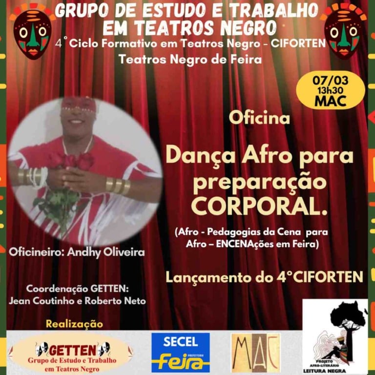 Grupo de Estudo e Trabalho em Teatros Negro lança o 4º Ciclo Formativo em Teatros Negro