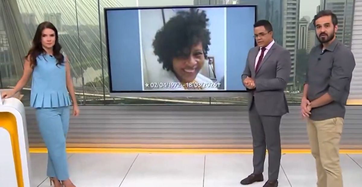 Sabina Simonato, Marcelo Pereira e Guilherme Pimentel no estúdio do Bom Dia São Paulo