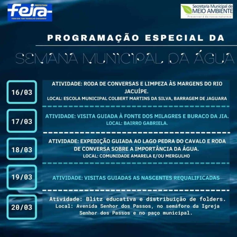 Programação da Semana da Água