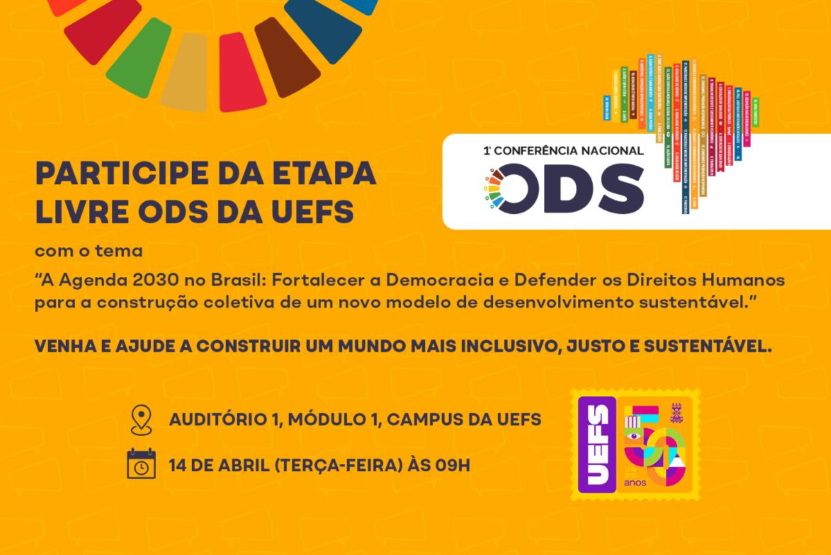1º Conferência Nacional ODS será realizada pela Uefs no dia 14 de abril