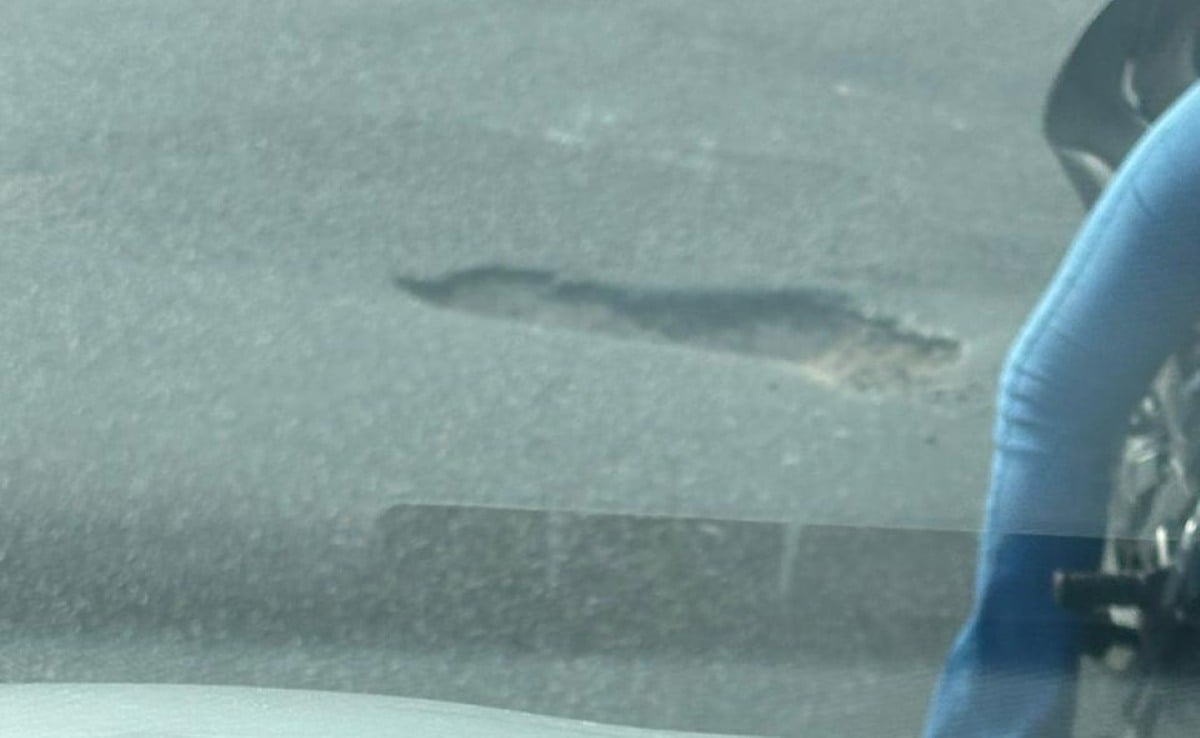 buraco na rotatória da Cidade Nova