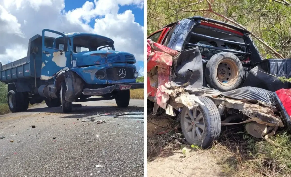 Colisão entre picape e caçamba deixa uma pessoa ferida na BA-110