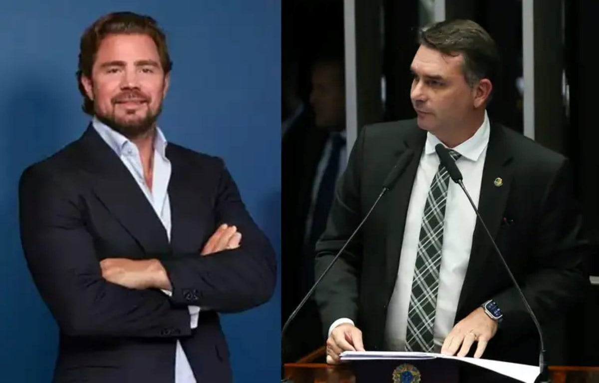 Daniel Vorcaro, do Banco Master, e o senador Flávio Bolsonaro