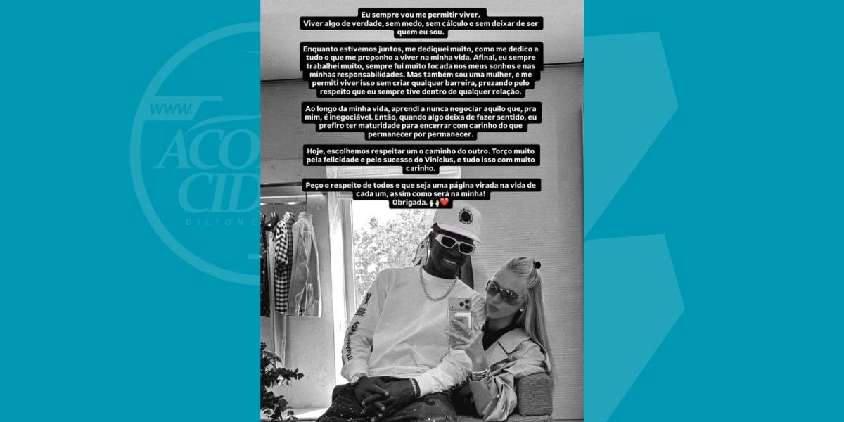 Virginia Fonseca anuncia fim do namoro com Vini Jr. após rumores de crise: “Página virada”