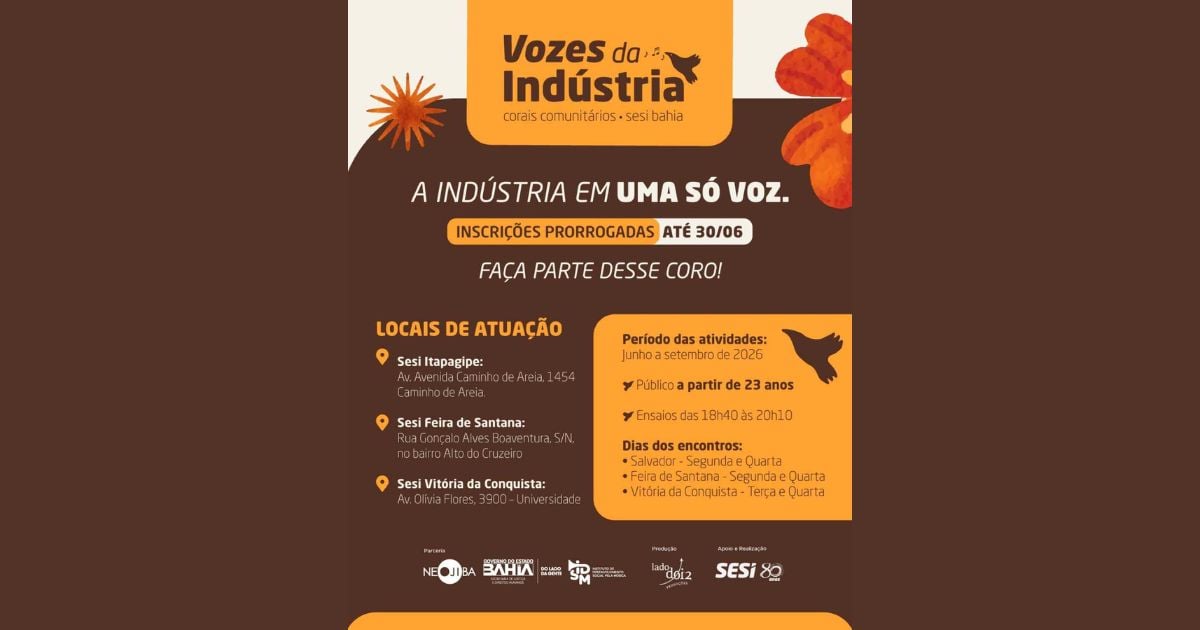 Vozes da Indústria: Corais Comunitários Sesi Bahia