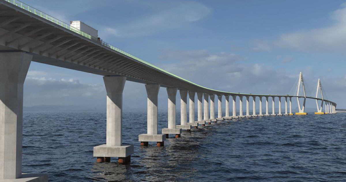 Imagens do projeto da Ponte Salvador-Itaparica